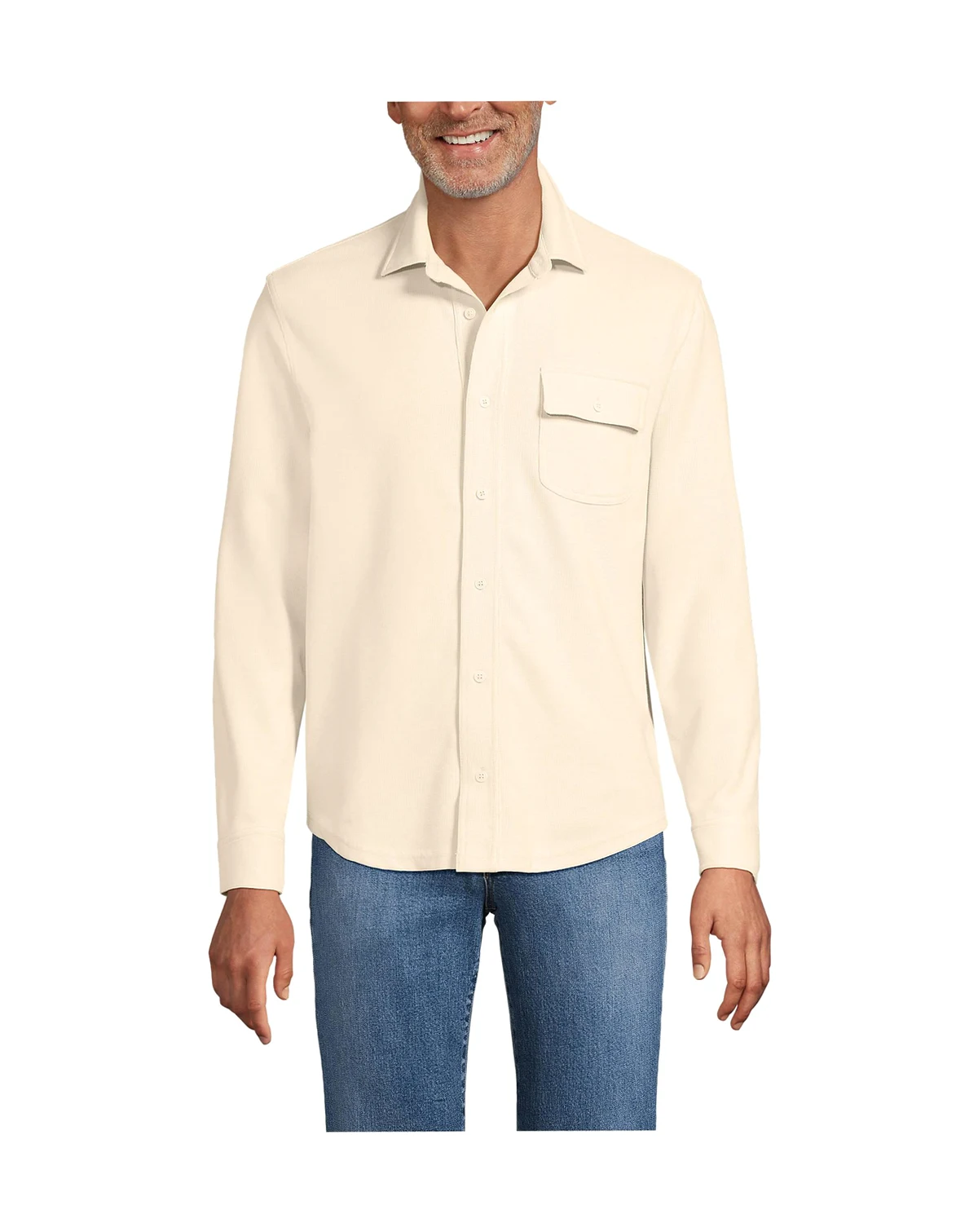 Men's Long Sleeve Knit Workwear Waffle Shirt