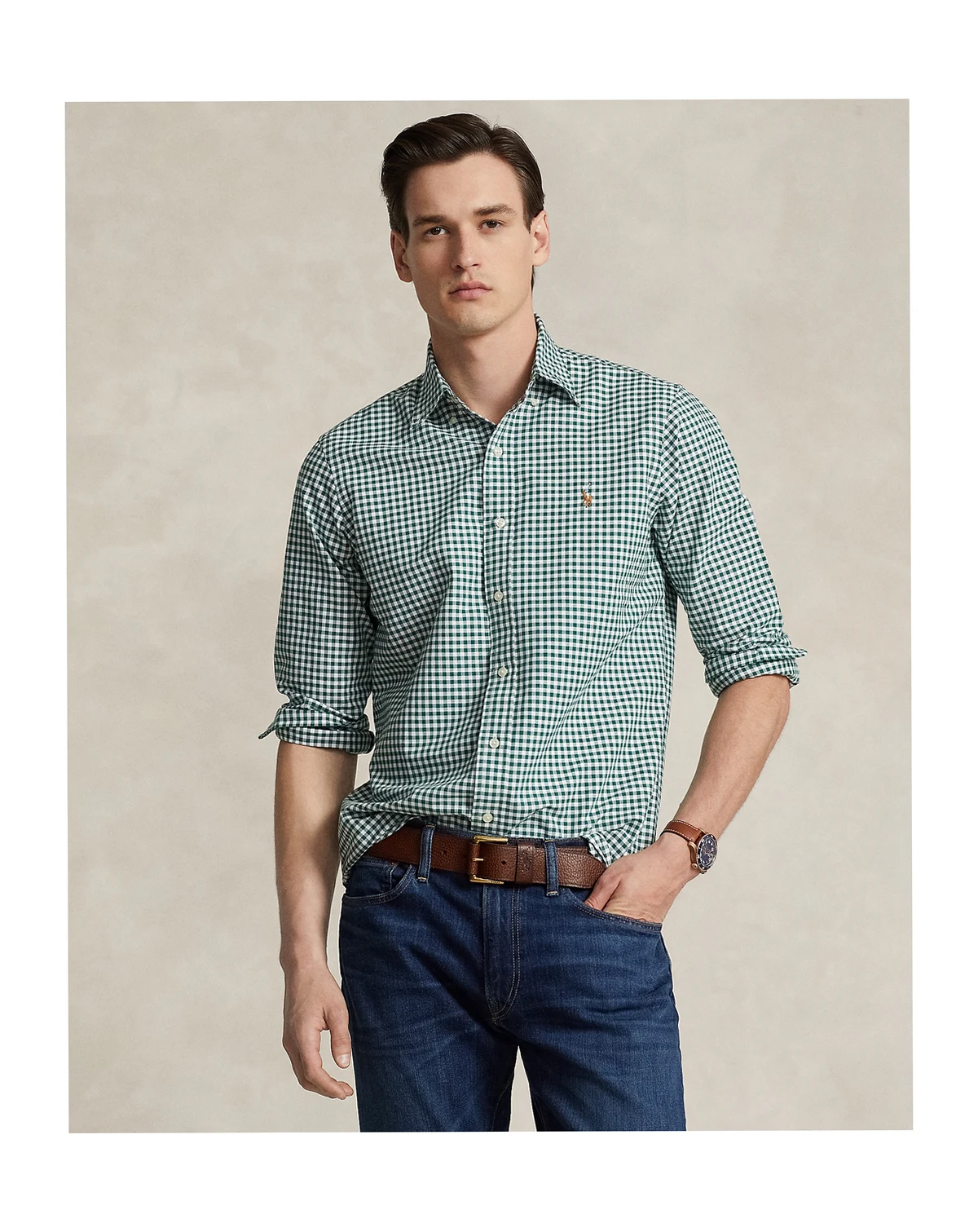 Men's Classic-Fit Gingham Oxford Shirt
