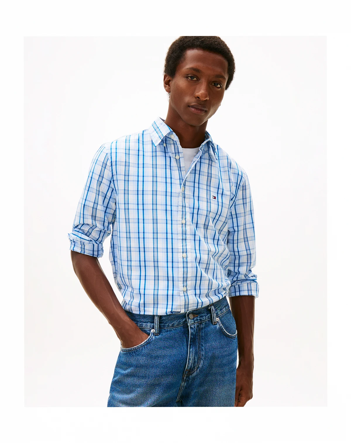 Men's Flex Poplin Medium Check Shirt