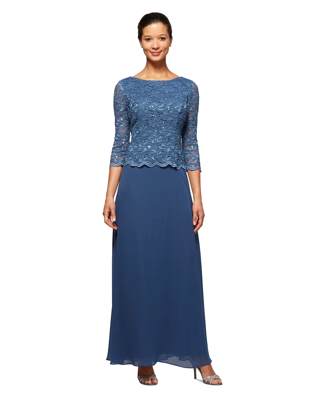 Petite Lace-Bodice Gown