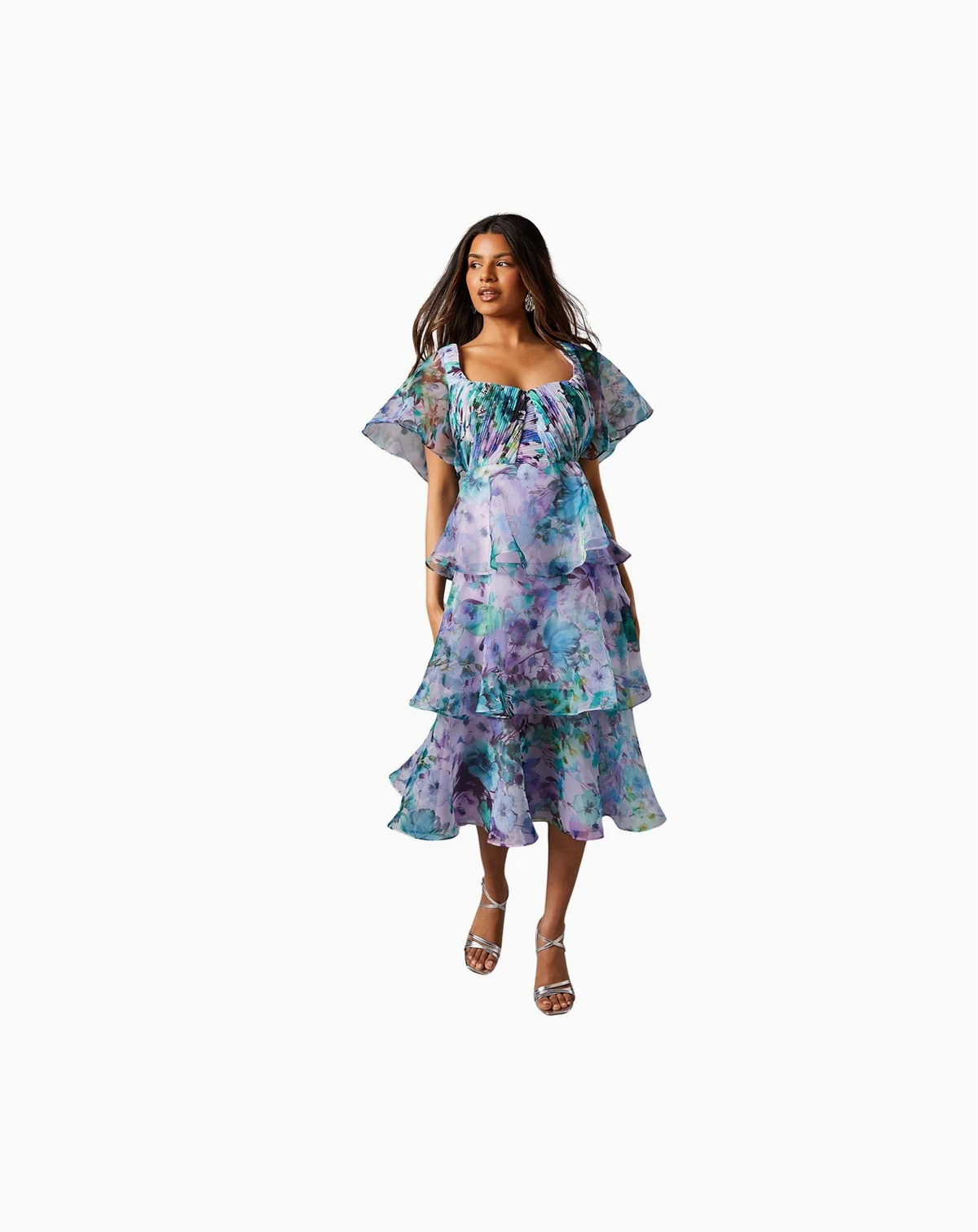 Petite Organza Tiered Dress