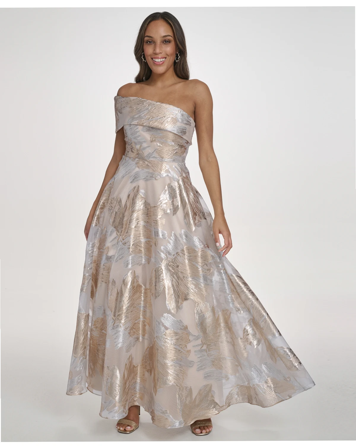 Petite One-Shoulder Ball Gown