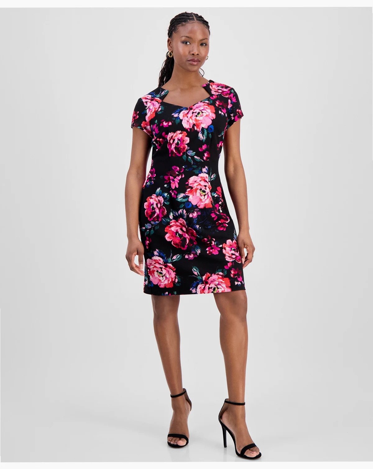 Petite Cutout-Neck Sheath Dress