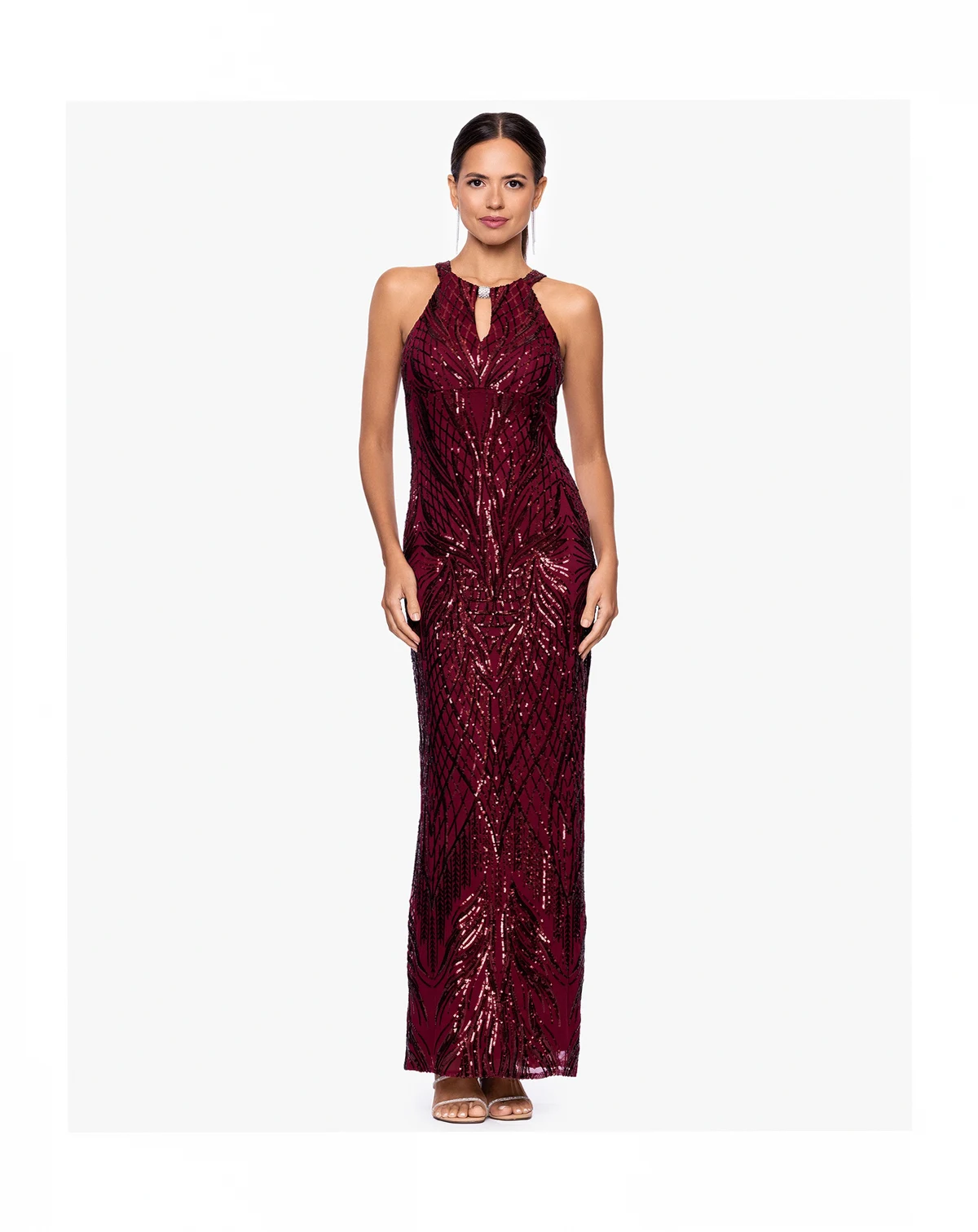 Petite Halter Neck Sequin Dress