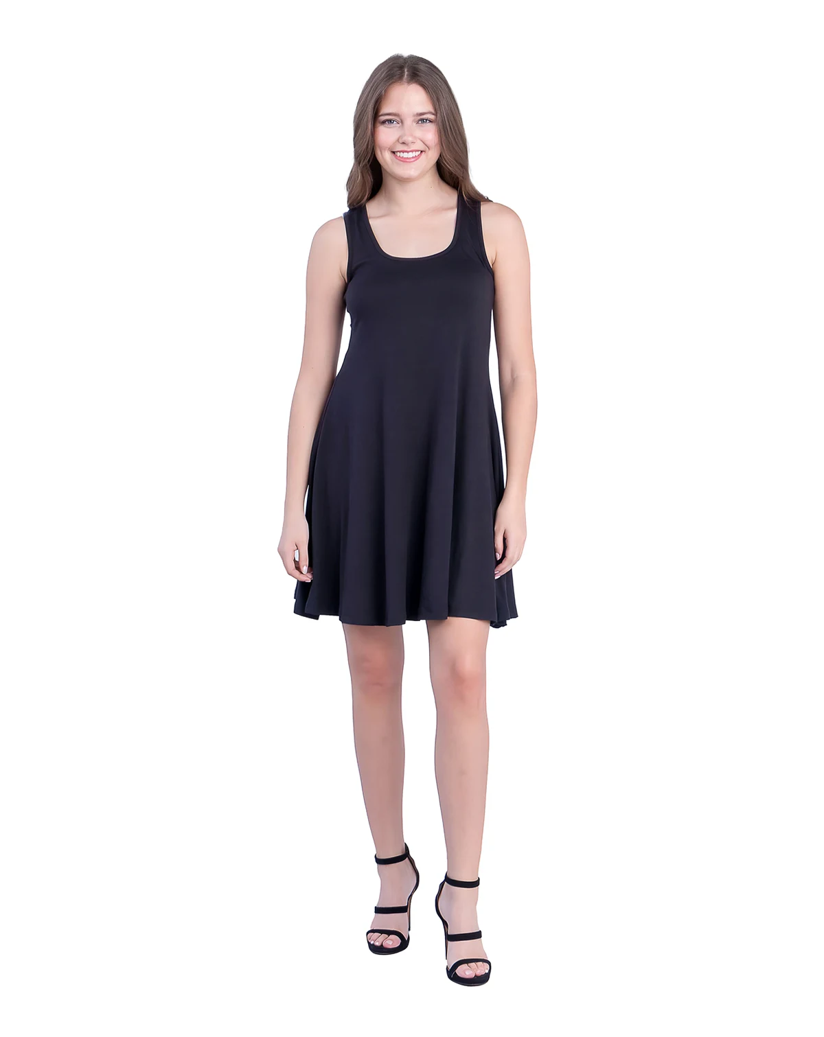Petite Sleeveless A-Line Fit and Flare Skater Dress