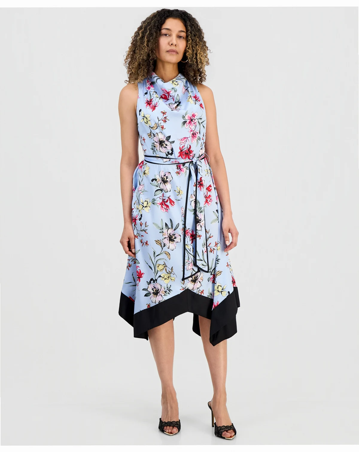 Petite Asymmetrical Cowlneck Dress, Macy's Exclusive