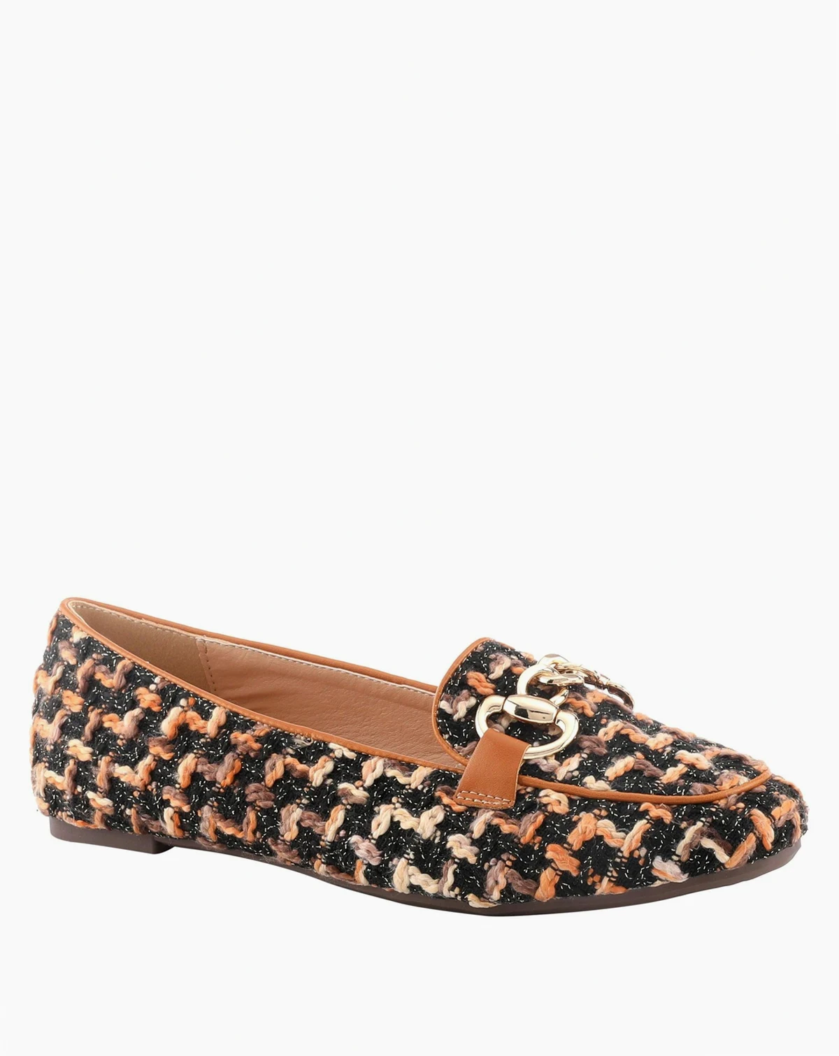 Women's KNITKNOT Boucle Loafers with Chain Accent
