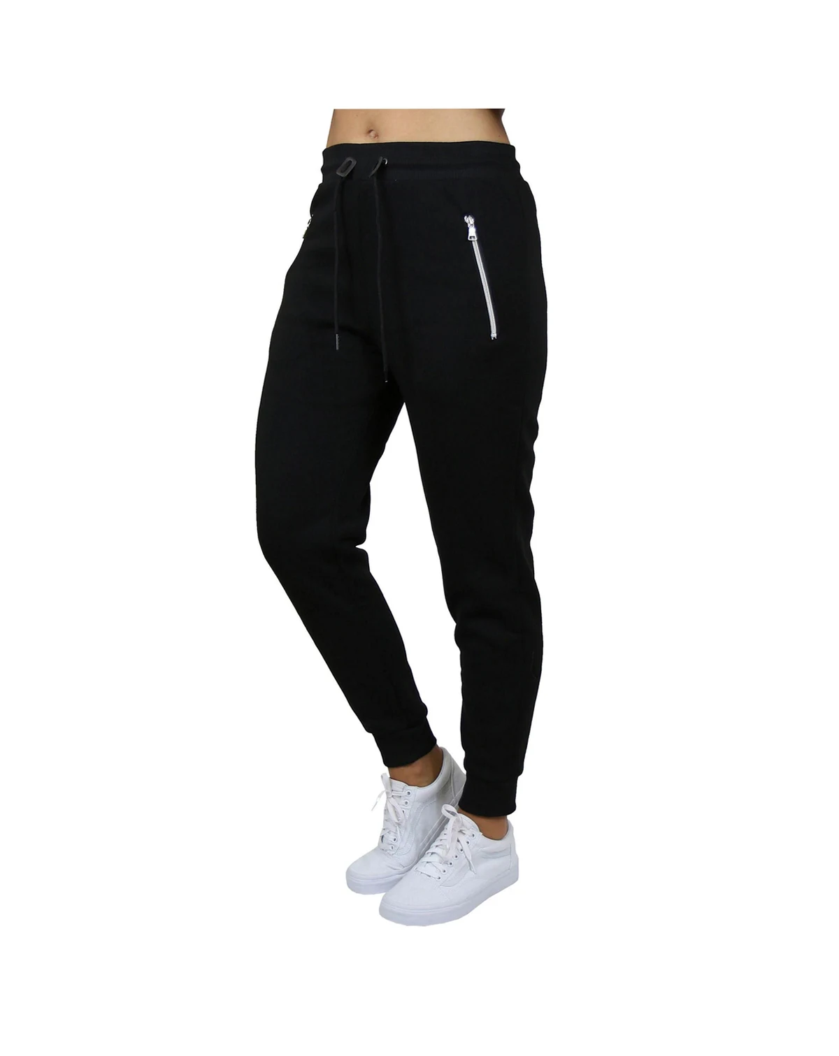 Women's Loose Fit Fleece-Lined Jogger Sweatpants With Zipper Pockets
