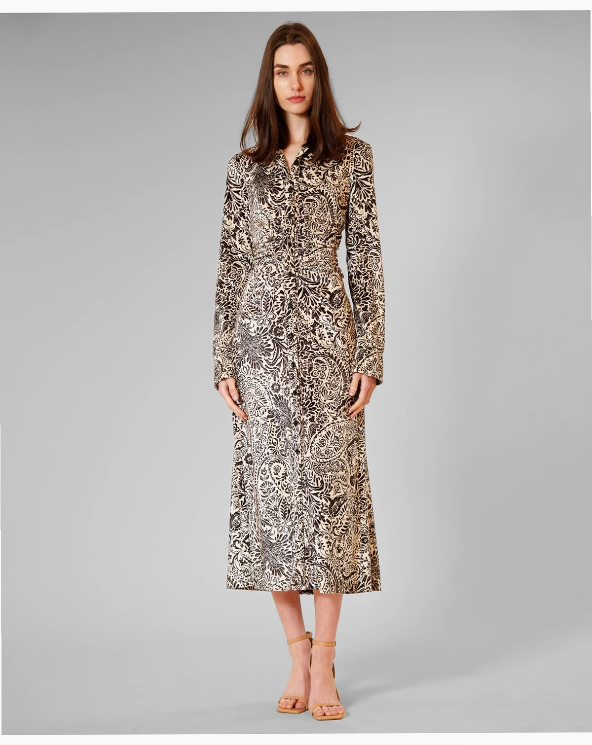 Women's Printed Long-Sleeve Dress