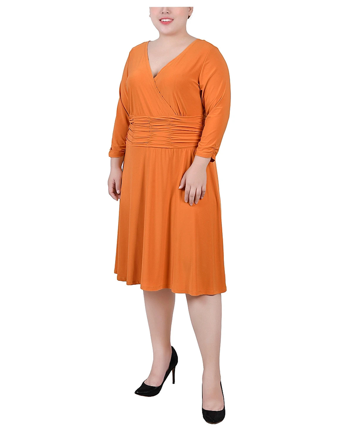 Plus Size Ruched A-Line Dress