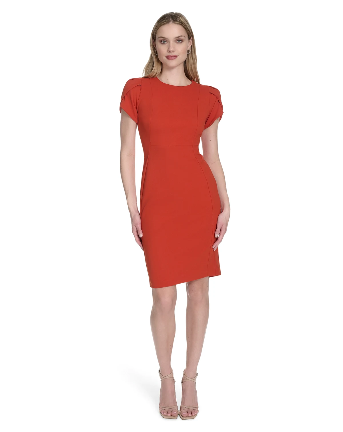Tulip-Sleeve Sheath Dress