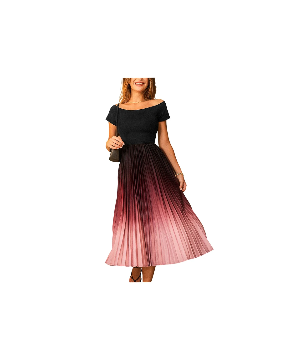 Women's Rosy Fade Ombre Midi Beach Dress