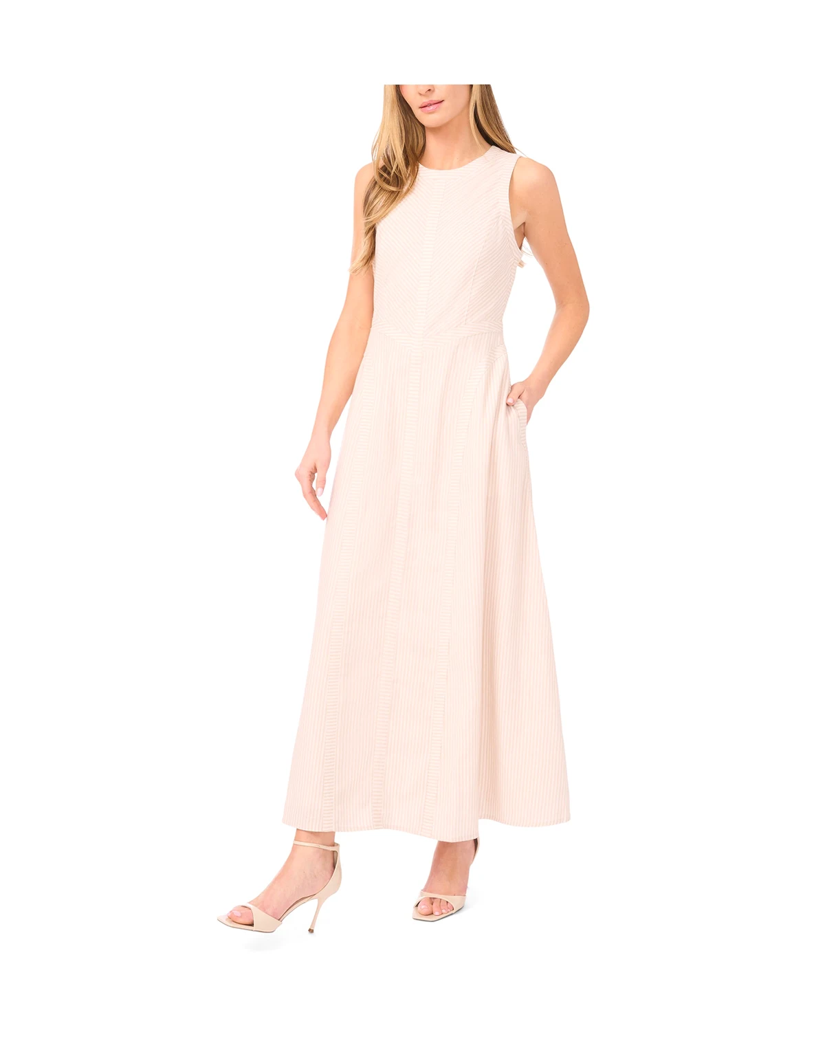 Women's Seam Detail Sleeveless Midi Dress