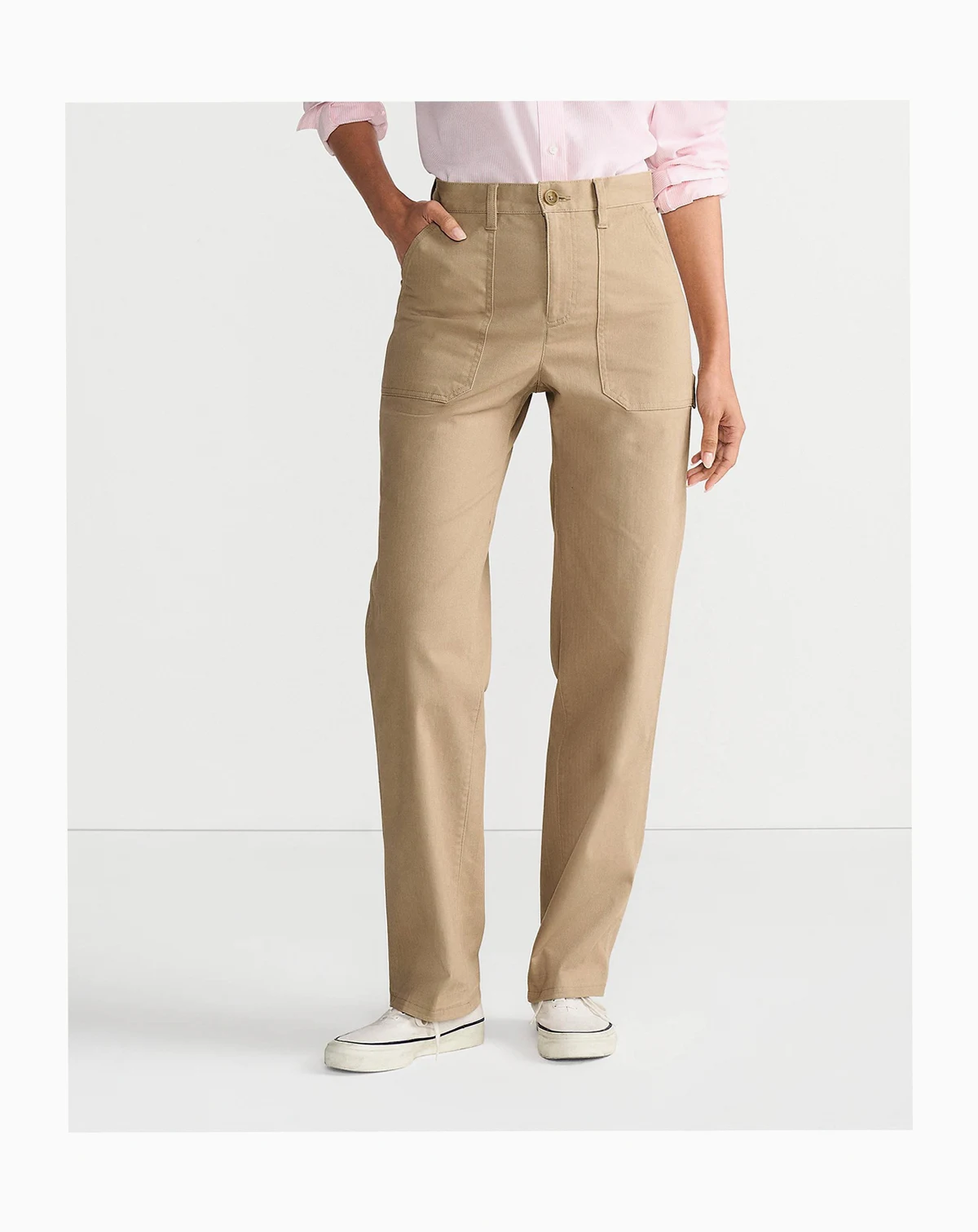 Petite Herringbone Chino High Rise Utility Pants