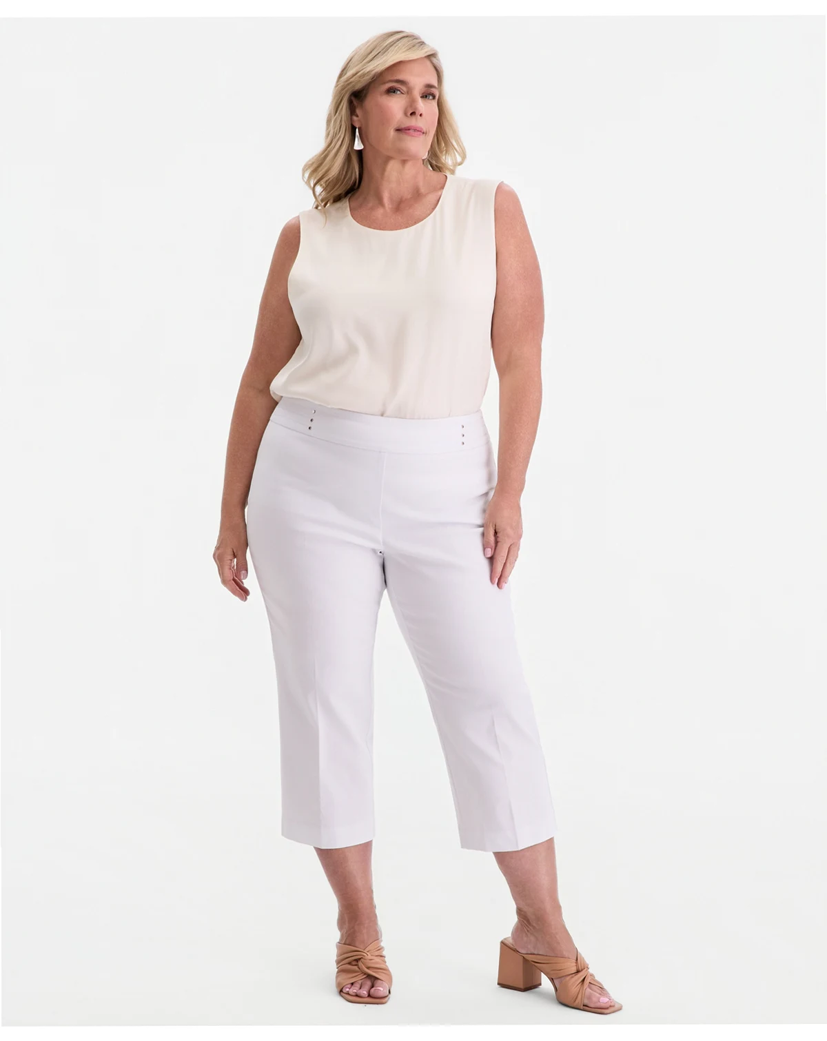 Plus & Petite Plus Size Tummy Control Pull-On Slim-Leg Pants, Macy's Exclusive
