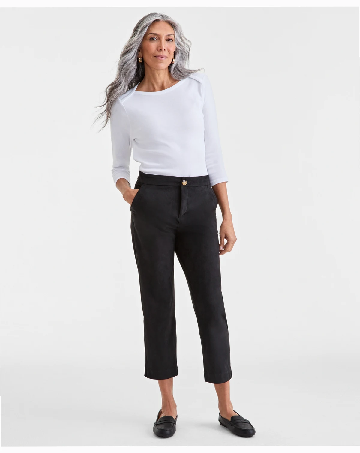 Women's Faux-Suede Straight Leg Pants, Macy's Exclusive