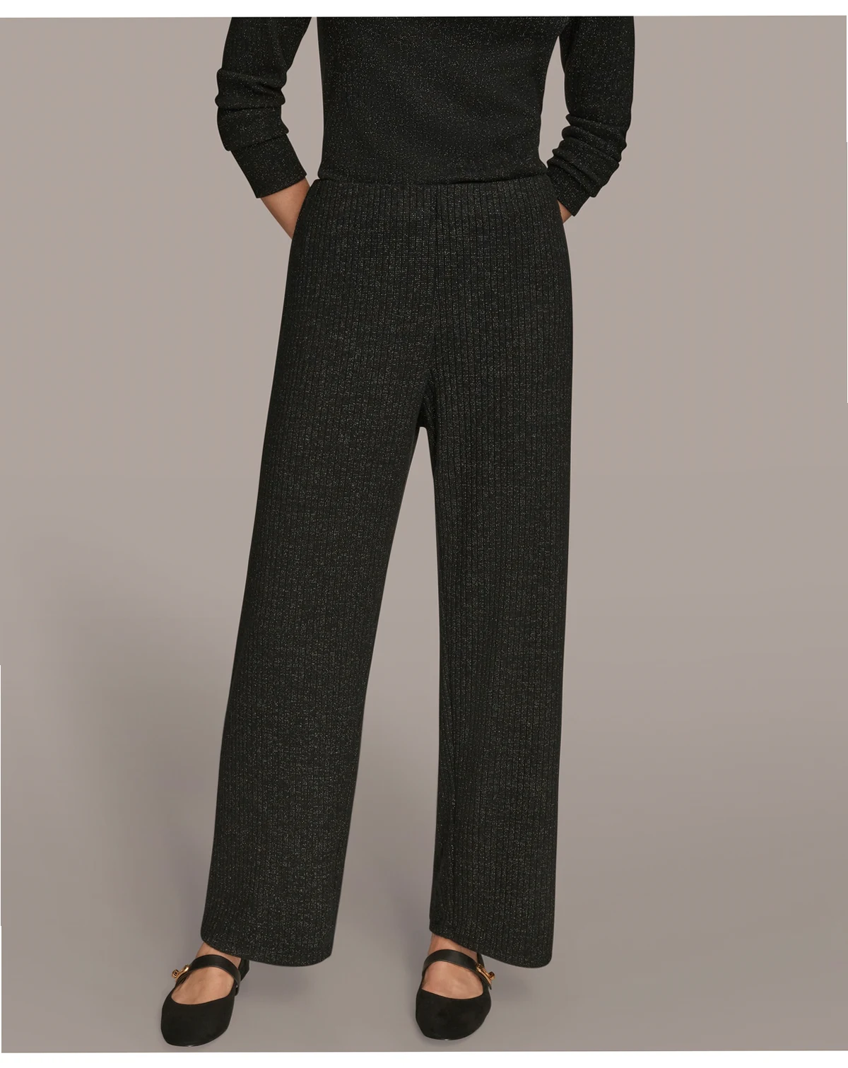 Women's Metallic Rib Knit Pants