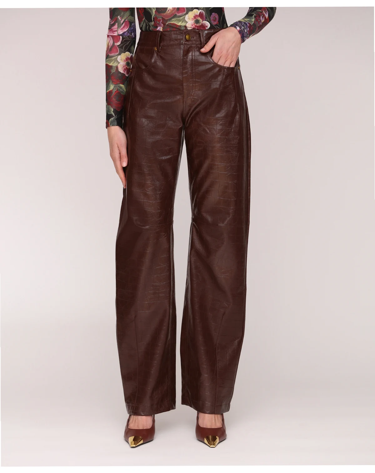 Women's Straight-Leg Faux Leather Pants