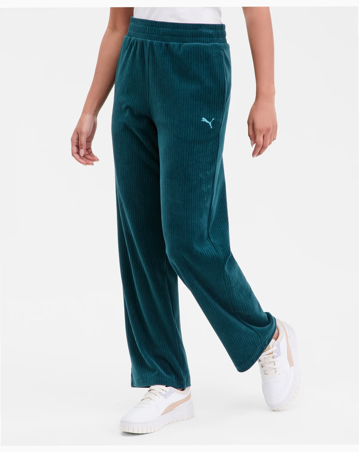 Women's Elevated Velour Ribbed Straight Leg Pants