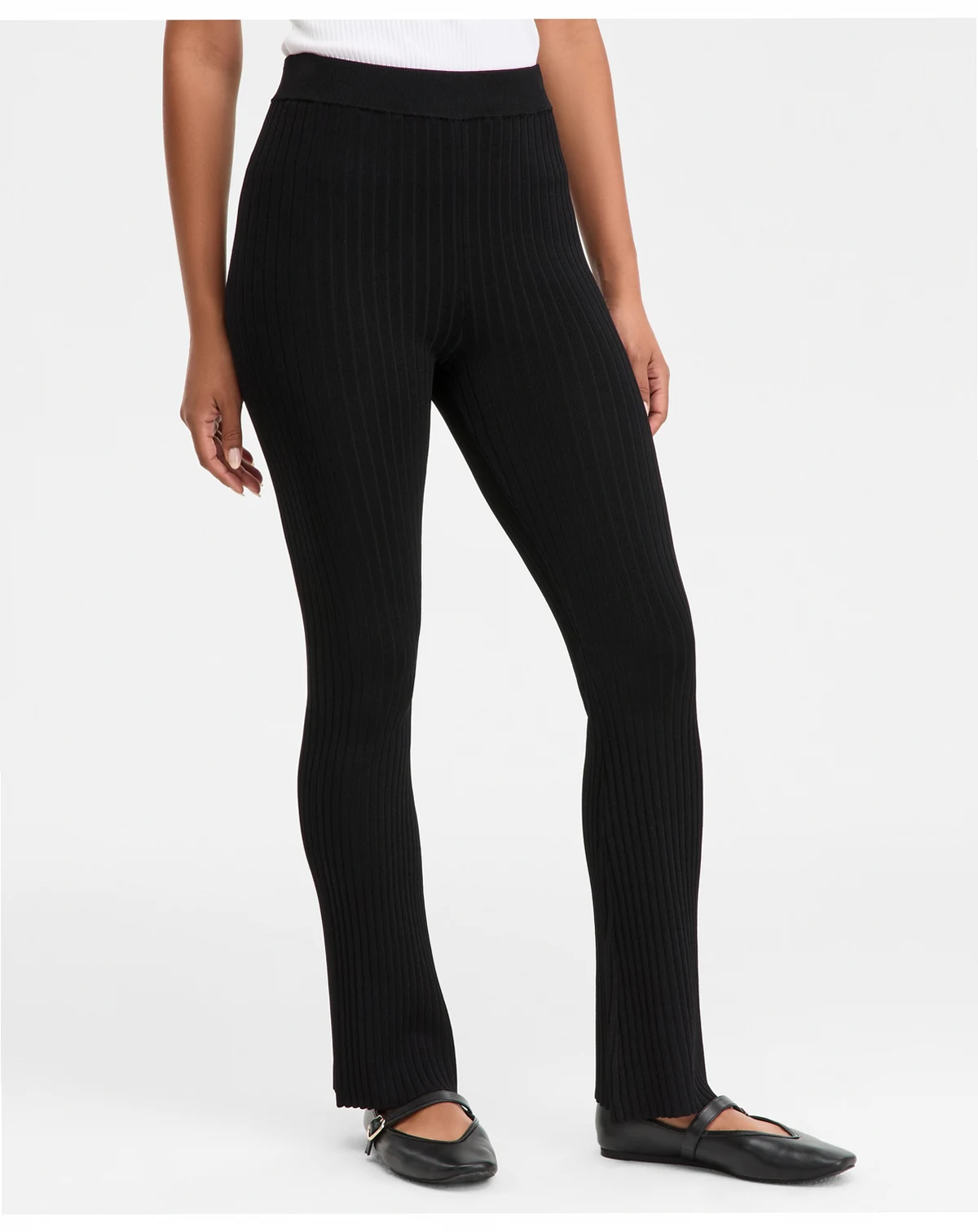 Women's High-Rise Rib-Knit Sweater Pants, Macy's Exclusive