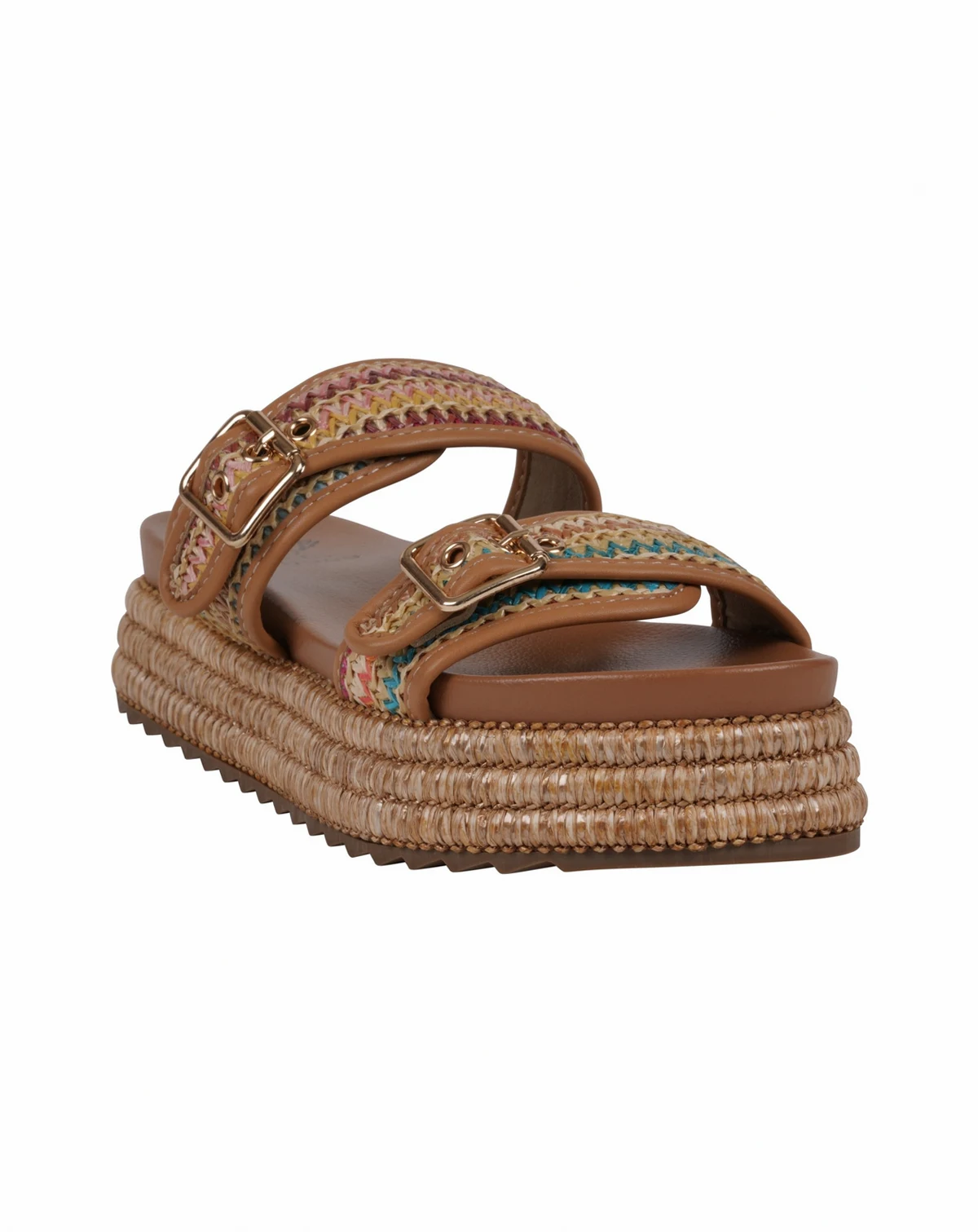 Women's Lorena Woven Double Band Slide Platform Sandals