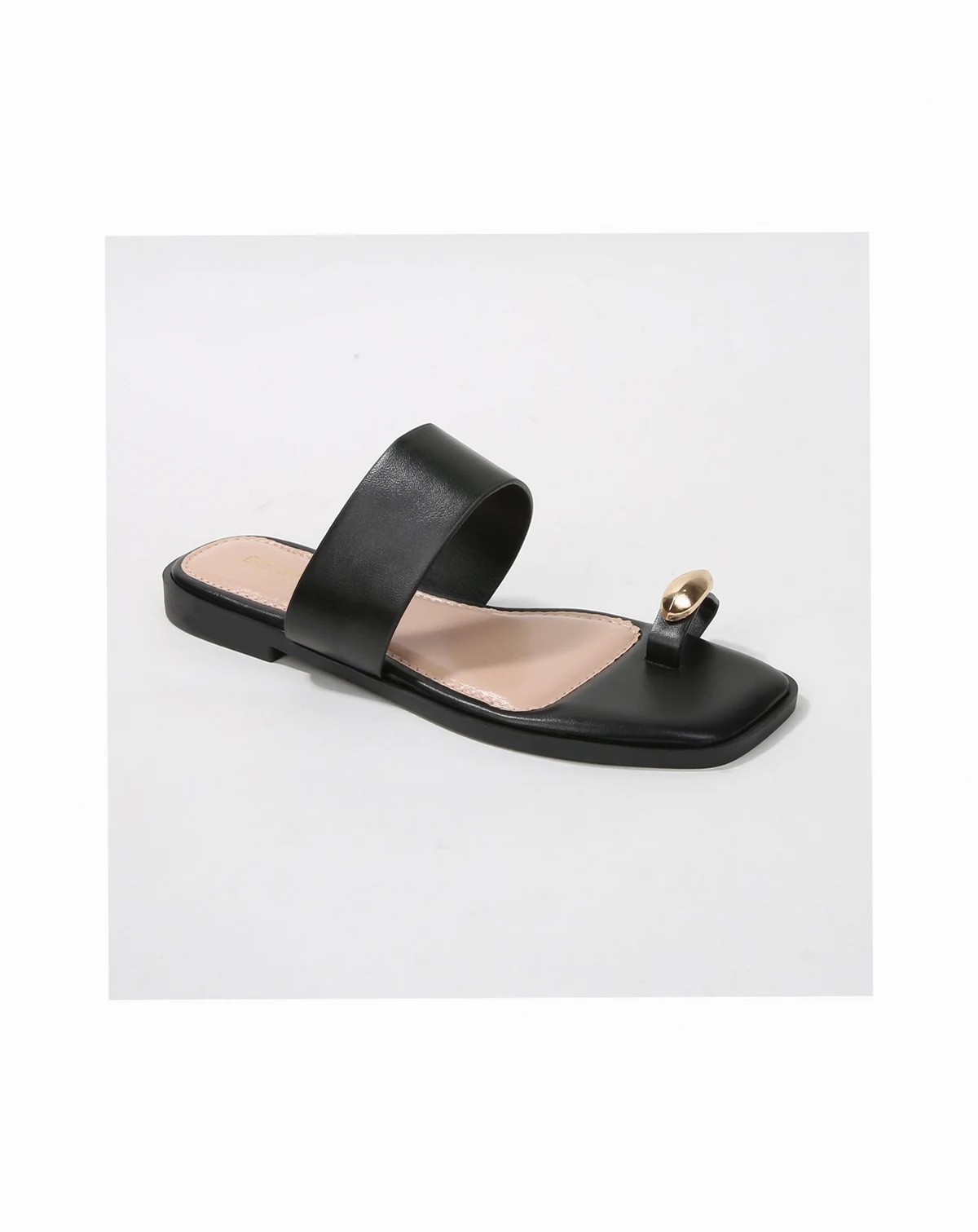 Women's Kamila Gold-Tone Toe-Loop Slide Sandals