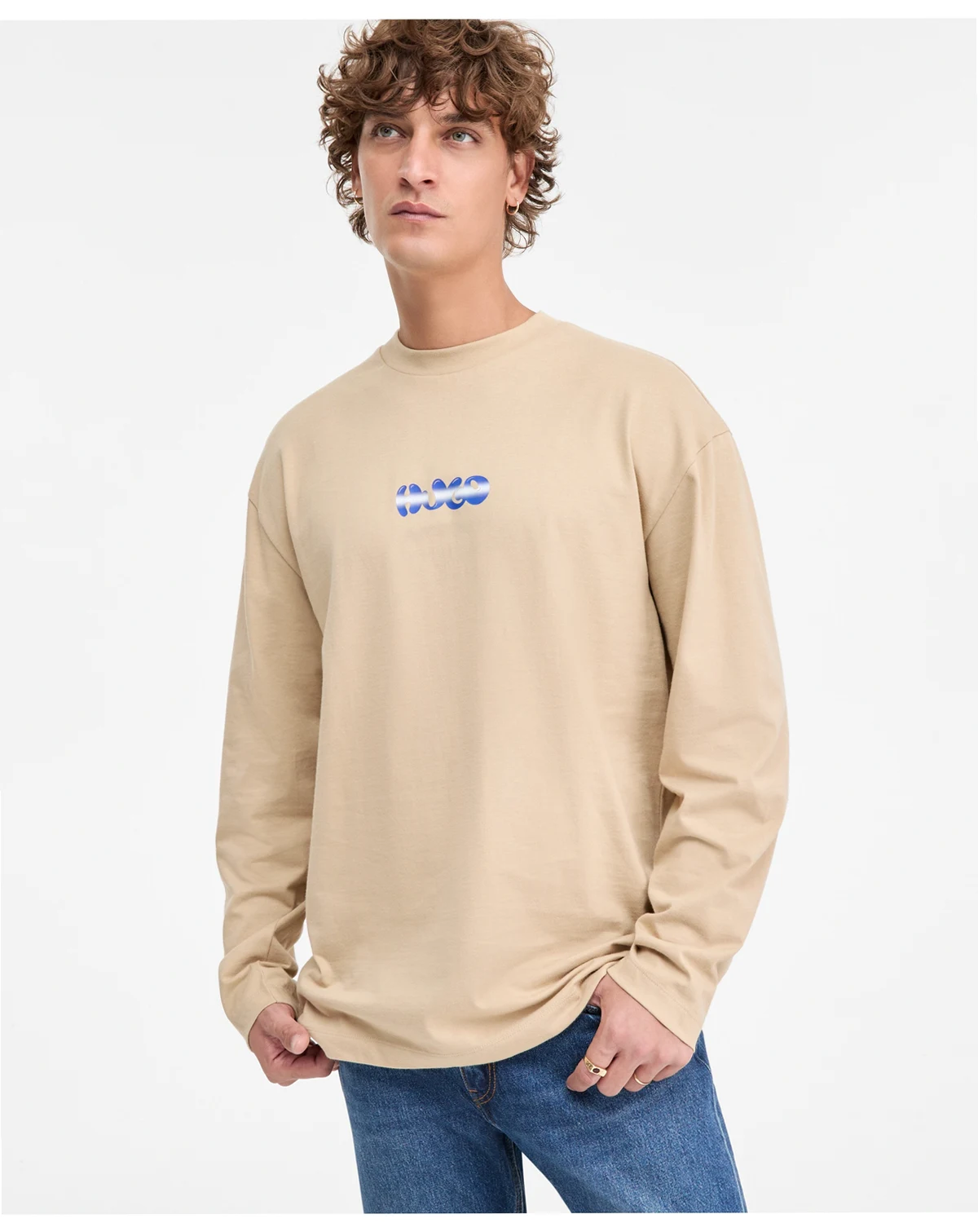Men's Nifting Logo Long-Sleeve Cotton T-Shirt