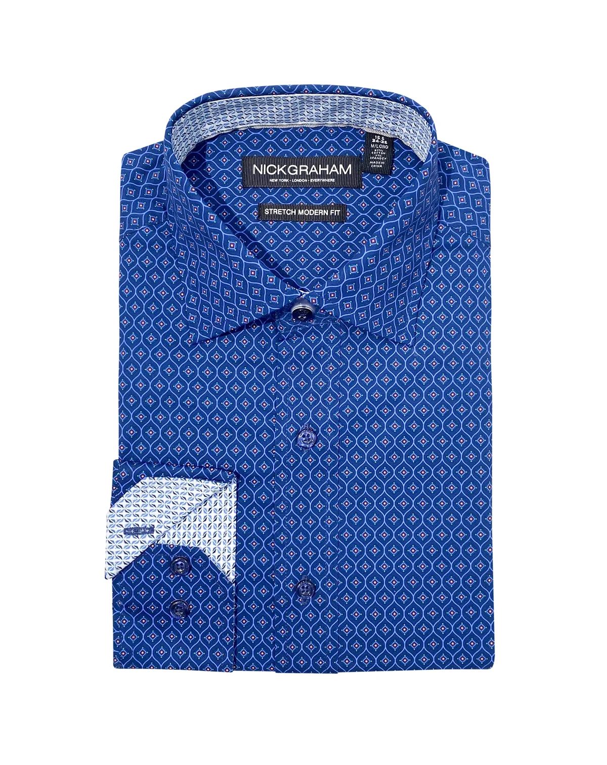 Men's Modern Fit Wave Medallion Dress Shirt