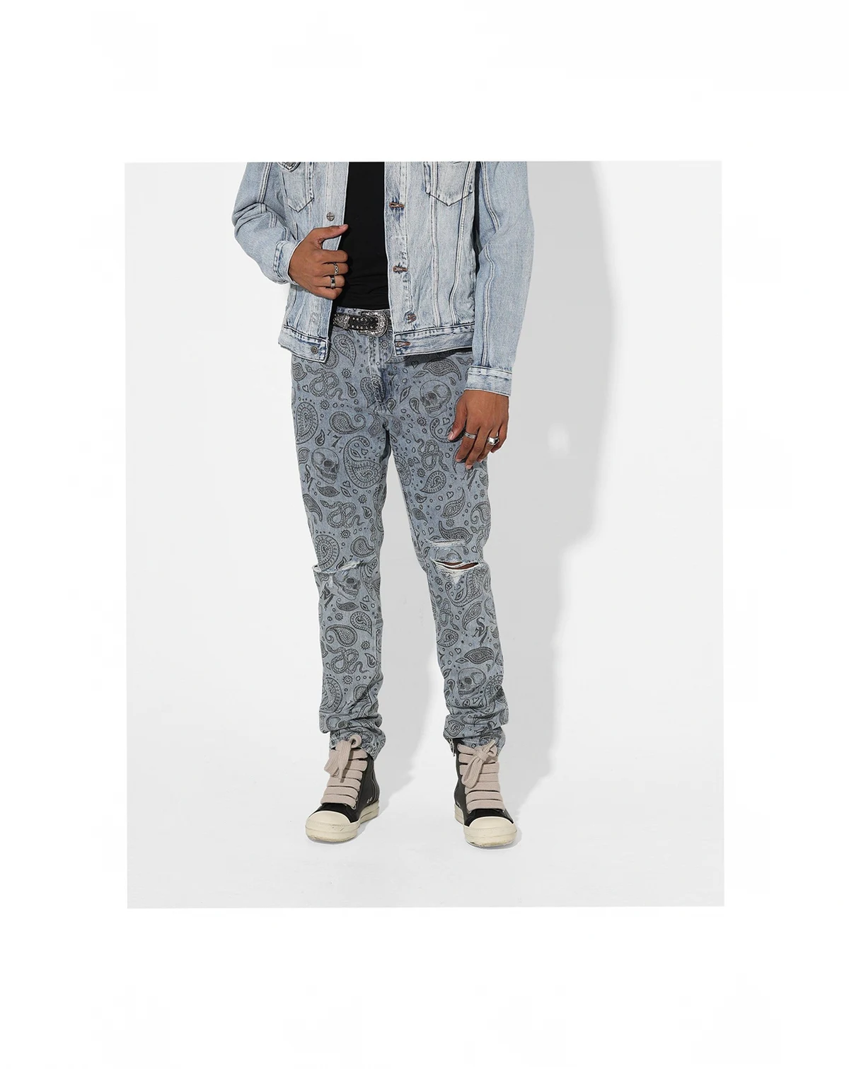 Mens Paisley Skulls Jeans