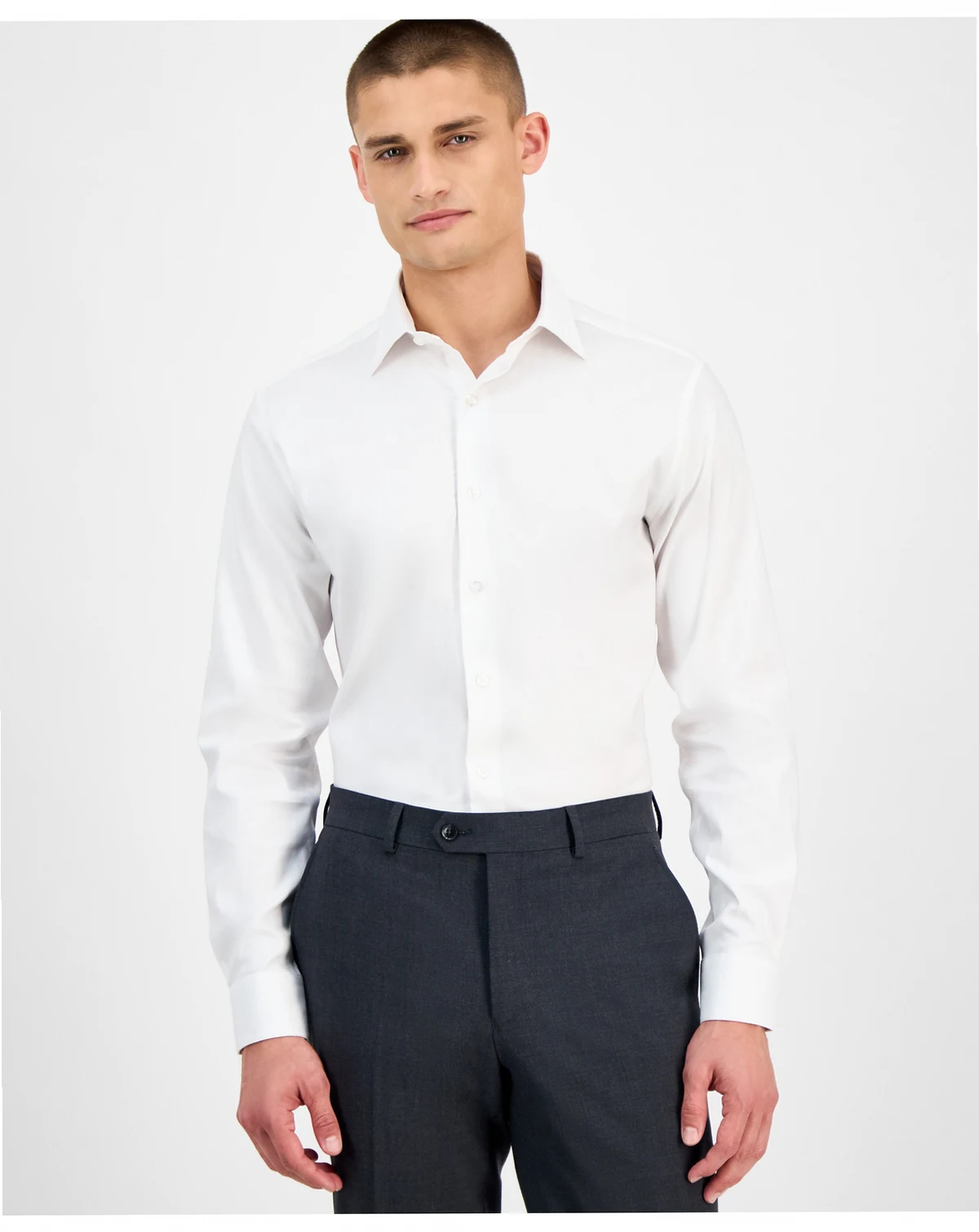 Men's Slim-Fit Herringbone Dress Shirt, Exclusively at Macy's