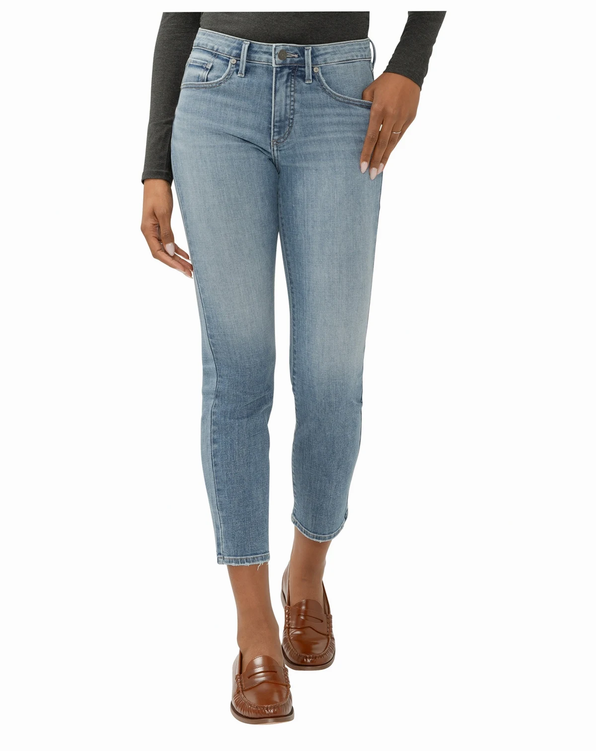 Women's Isbister High Rise Ankle Straight Leg Luxe Stretch Jeans