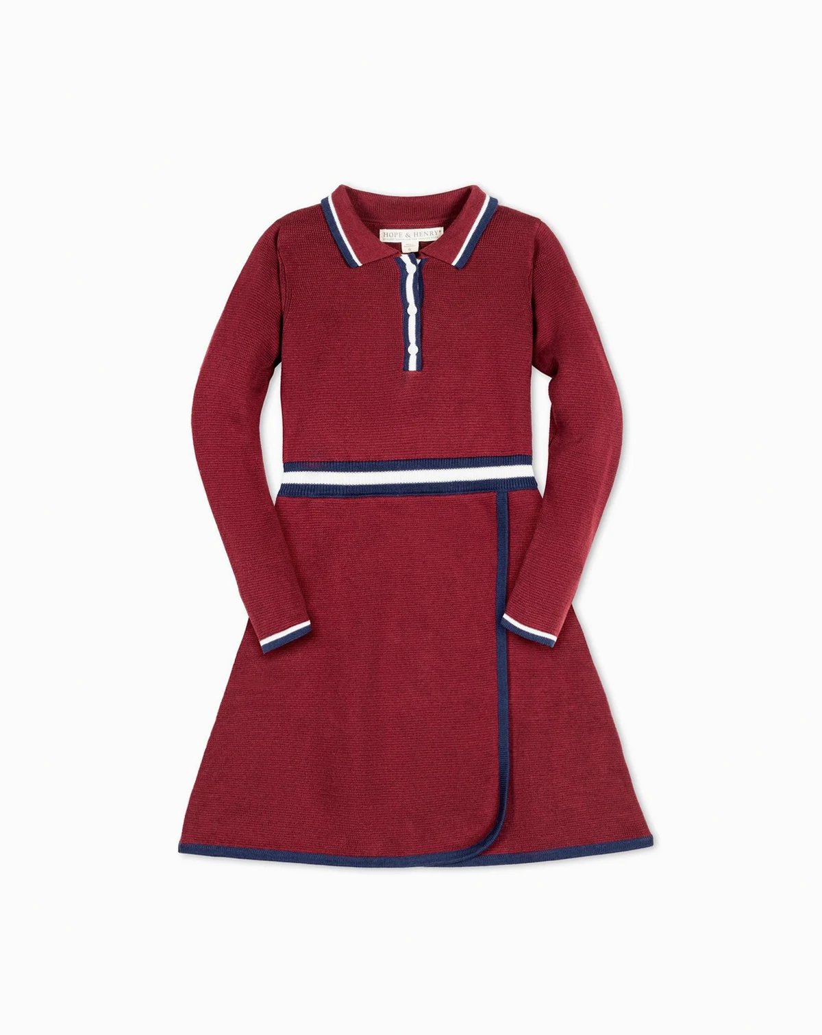 Toddler Girls Long Sleeve Collared Henley Sweater Dress
