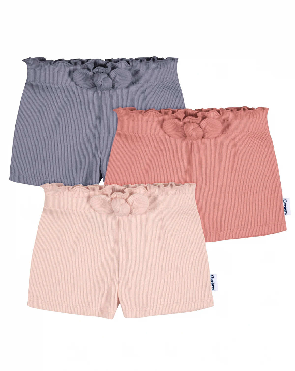 Toddler Girls Pull-On Knit Shorts, 3-Pack