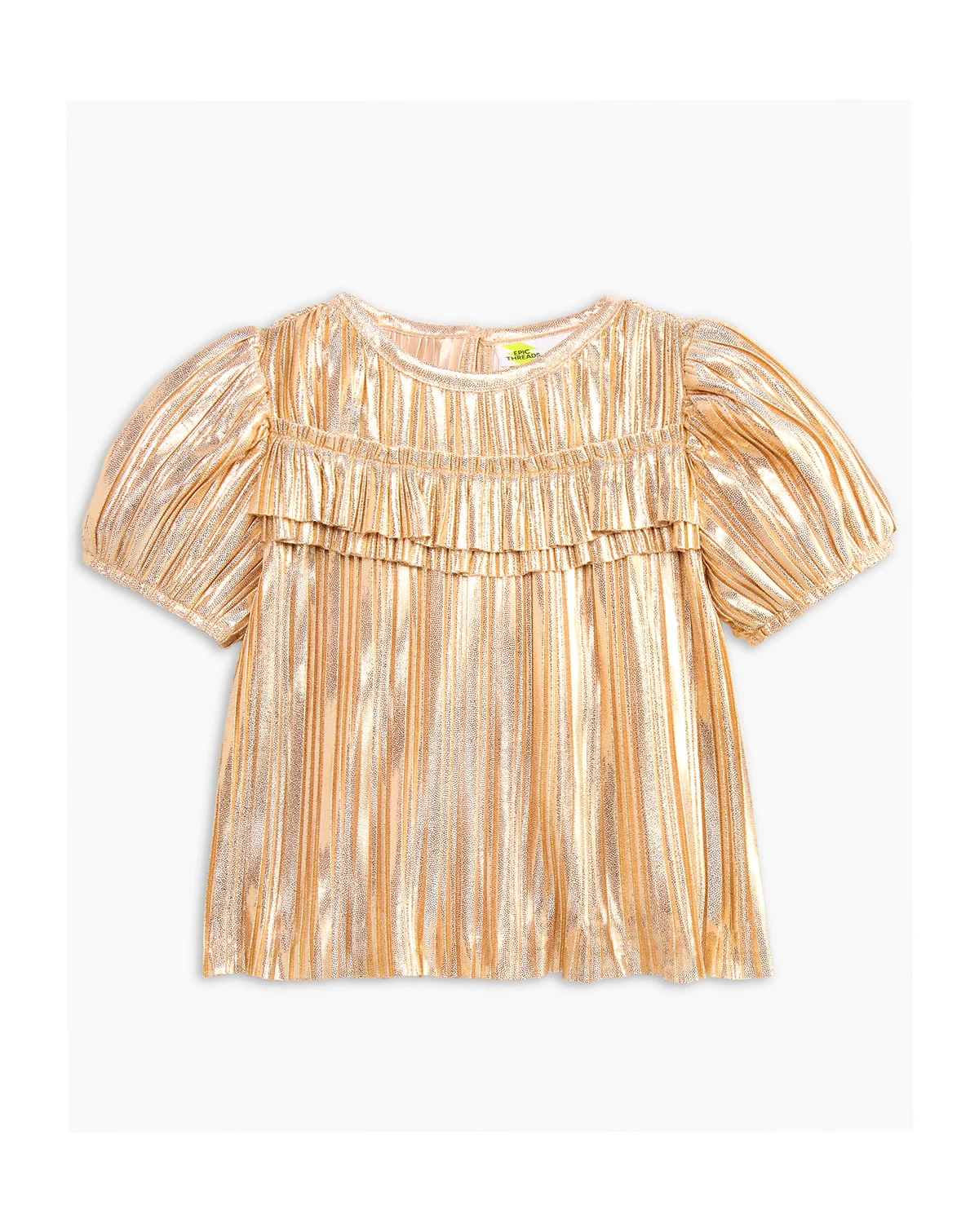 Girls' Toddler 2T-4T Metallic Ruffled Top, Macy's Exclusive