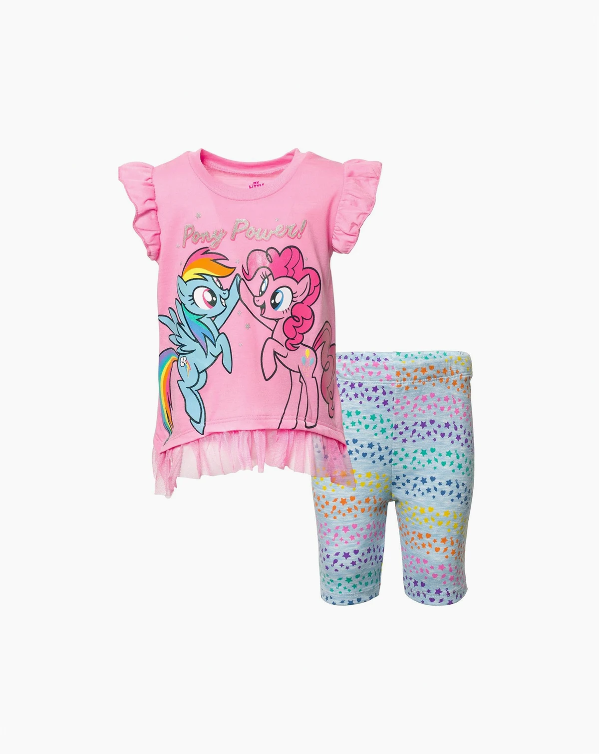Little Girls My Pony Short Sleeve T-Shirt and Bike Shorts Set