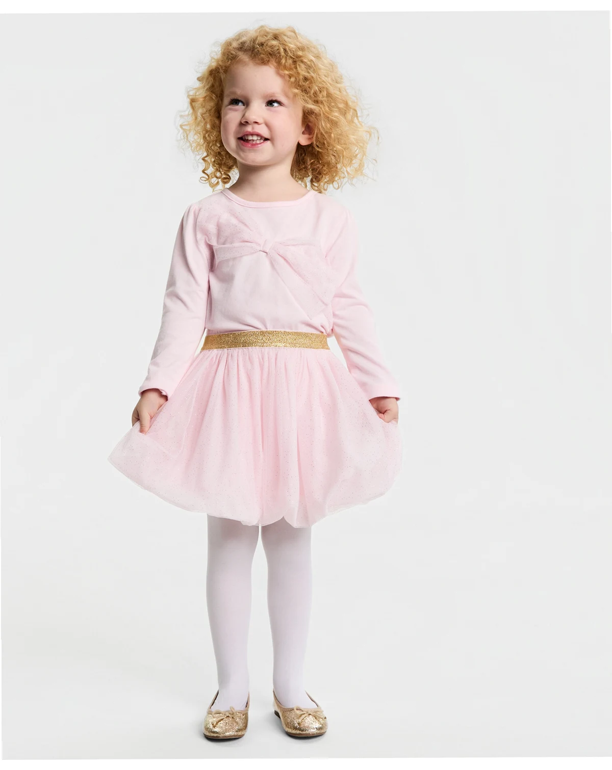 Girls Toddler 2T-4T 2-Pc. Bow Top & Bubble Skirt Set, Macy's Exclusive
