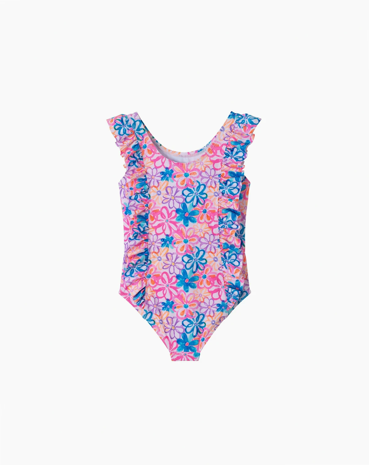 Toddler/Child Girls Floral Print Rib Swimsuit