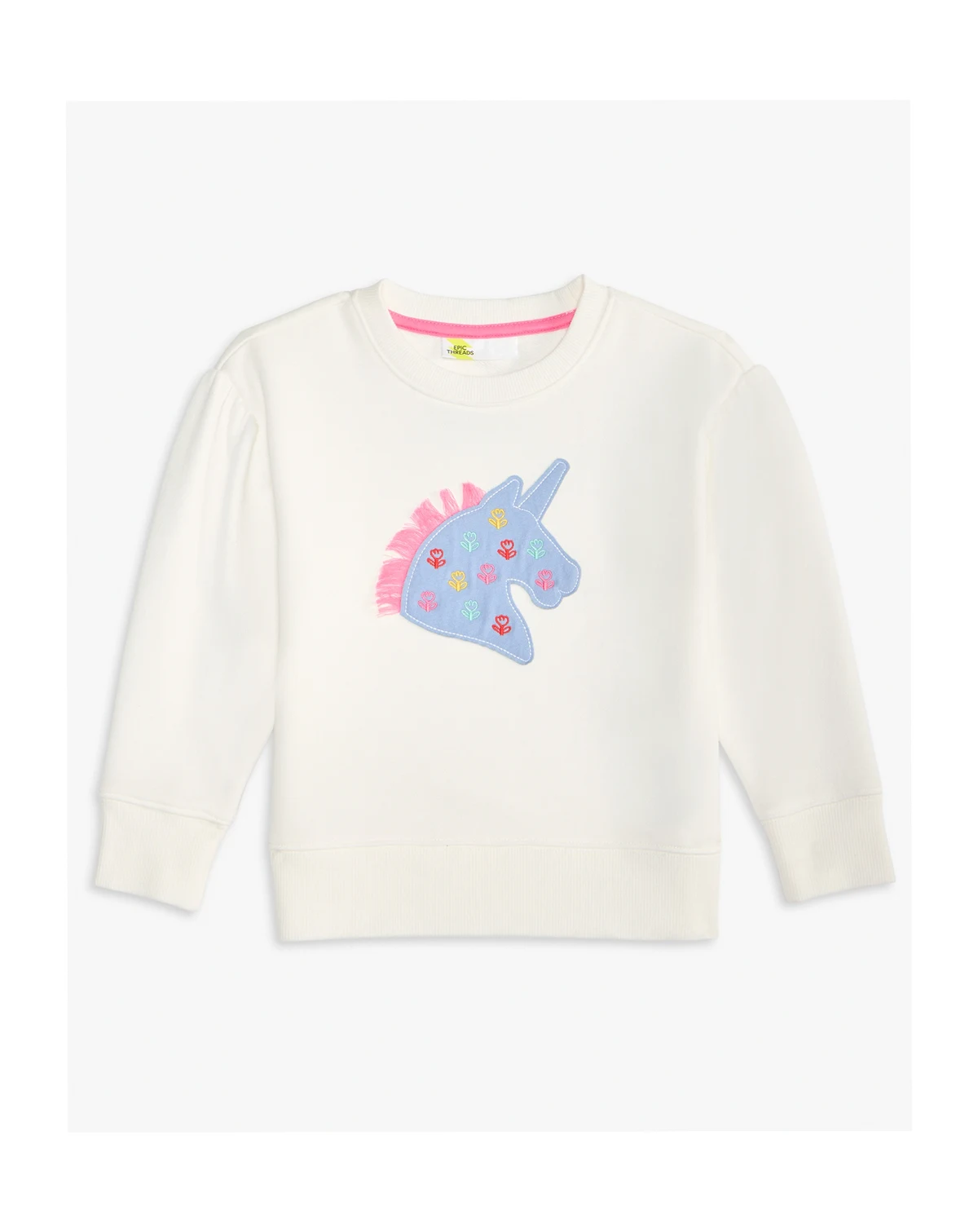 Girls' Toddler 2T-4T Unicorn Applique Detail Sweatshirt, Macy's Exclusive