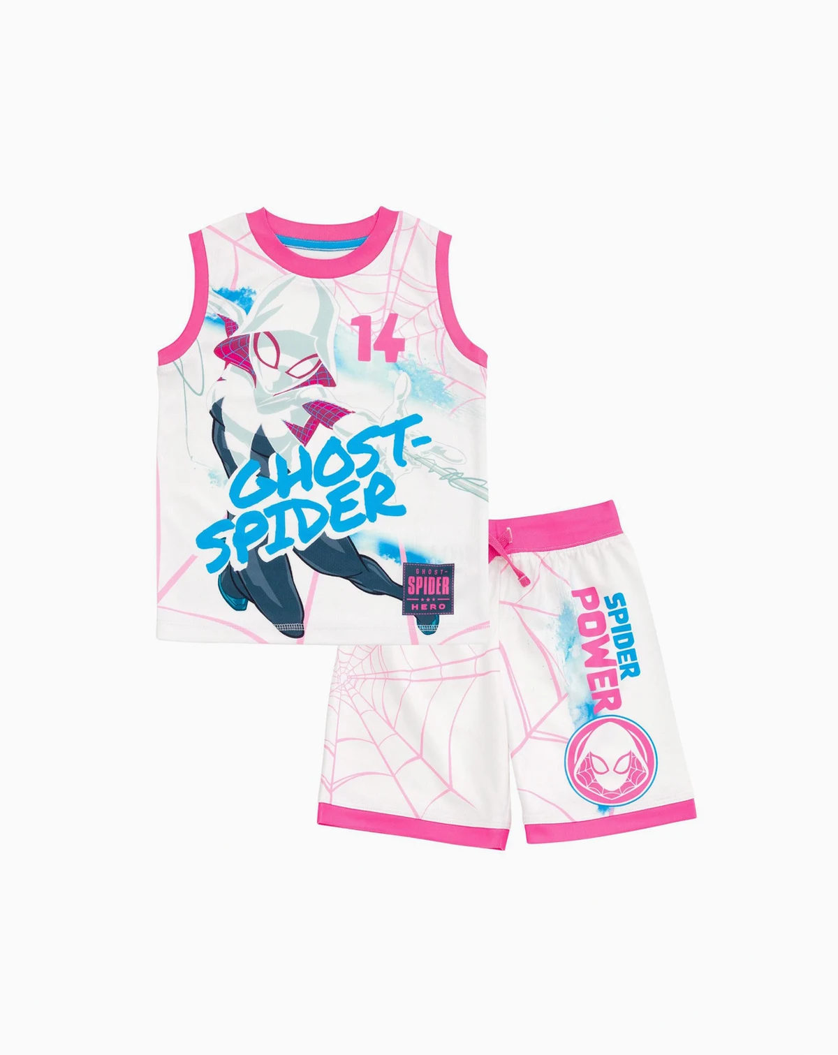 Toddler Girls Marvel Spider-Gwen Ghost Spider Tank Top and Bike Shorts to