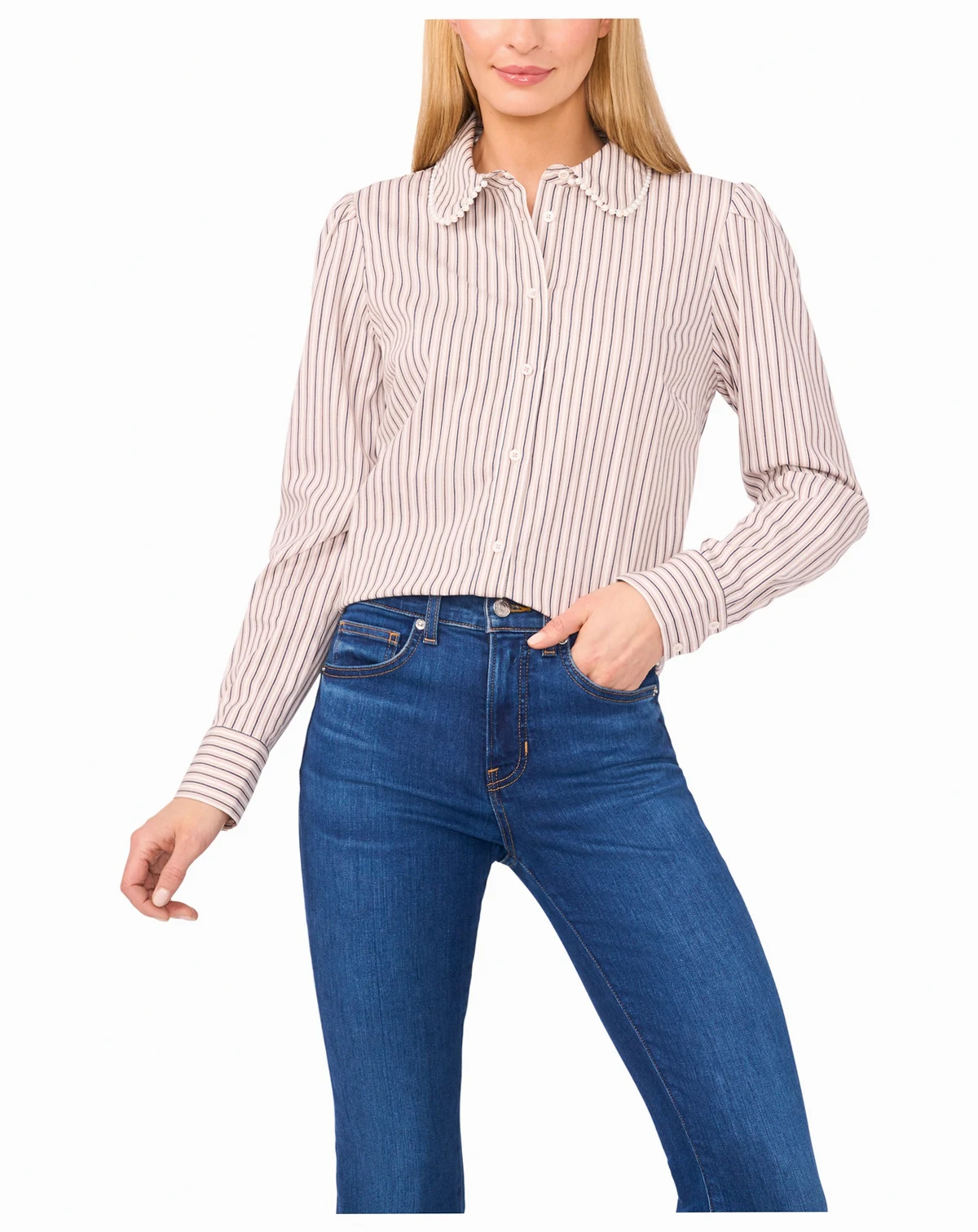 Women's Striped Button Down Shirt