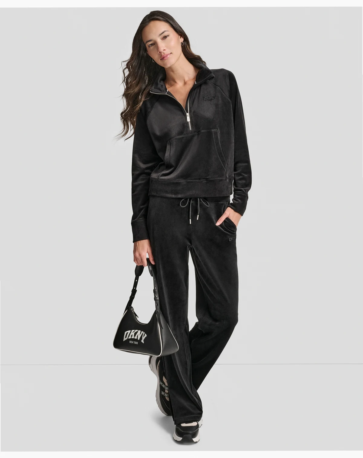Women's Platinum Velour Embroidered Logo Sweatshirt