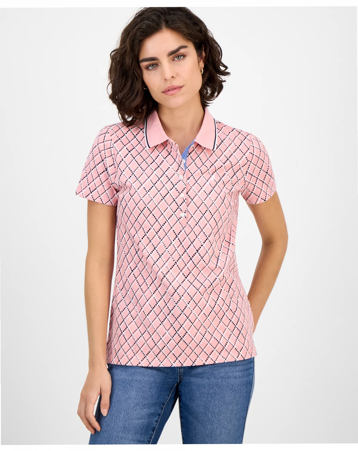 Nautica Women's Argyle Dot Polo Shirt