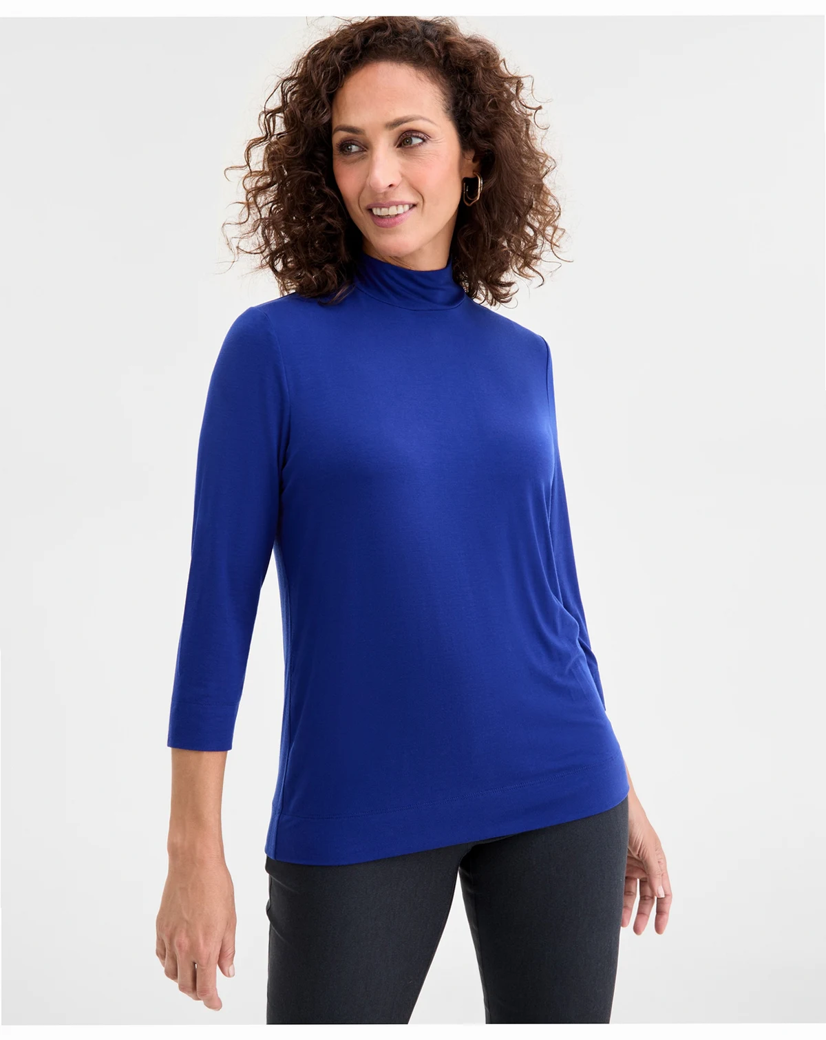 Women's Mock-Neck 3/4-Sleeve Top, Macy's Exclusive