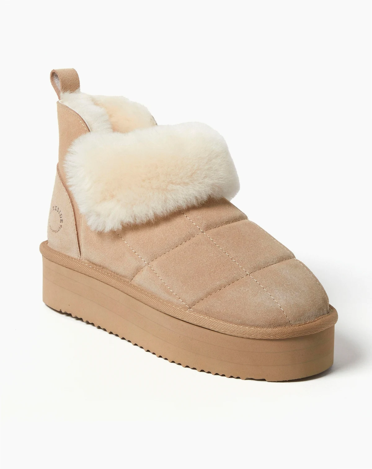 Fireside by Women's Bayswater Genuine Shearling Quilted Platform Bootie