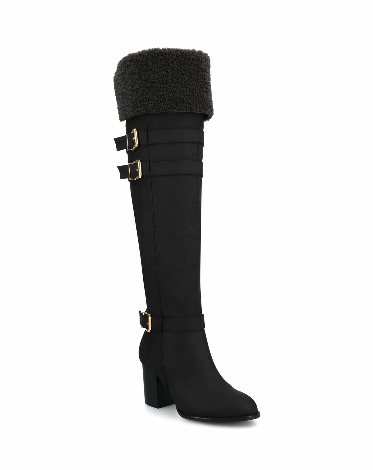 Women's Alyza Over The Knee Buckle Sherpa Boots