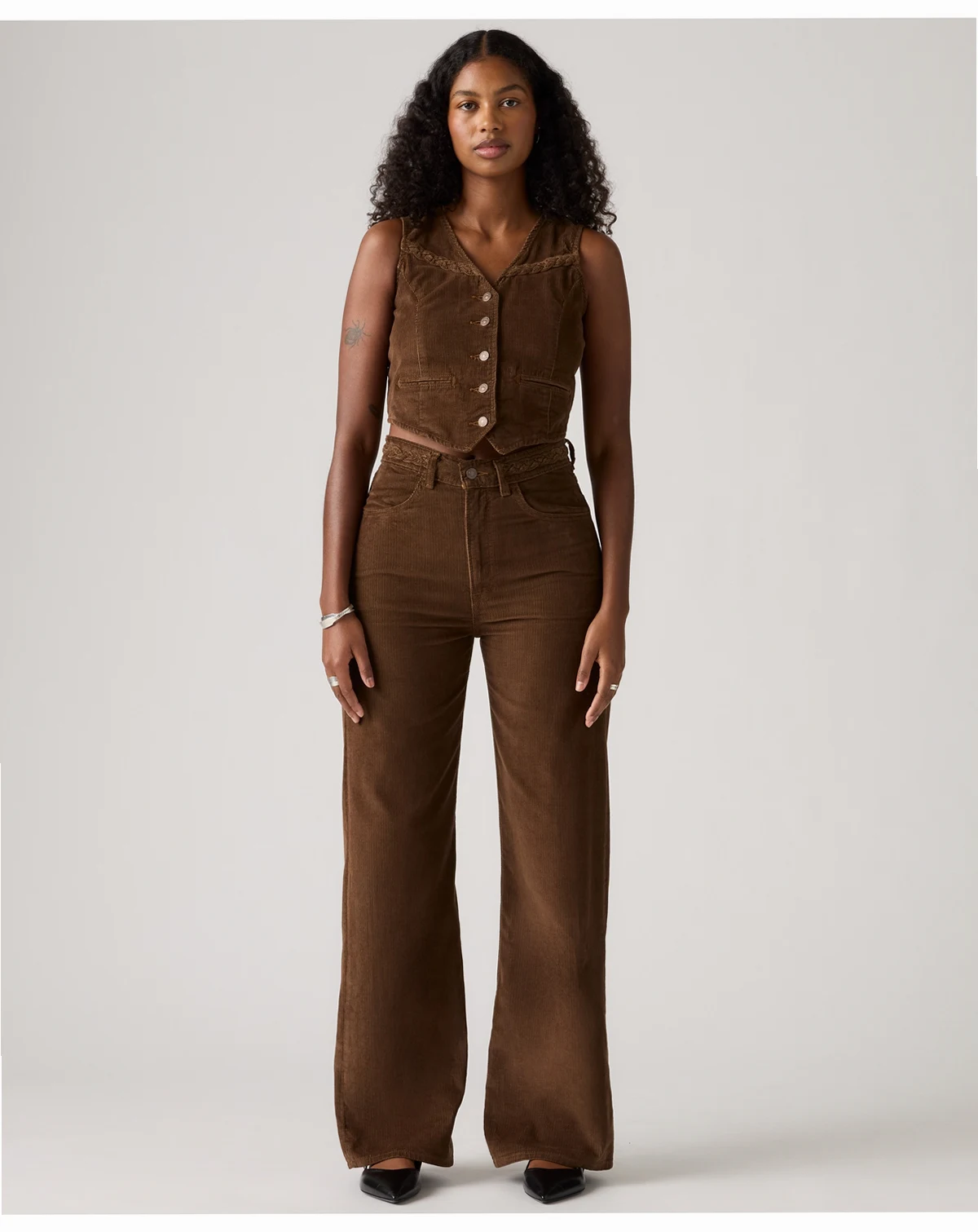 Women's Corduroy Braided Ribcage Jeans