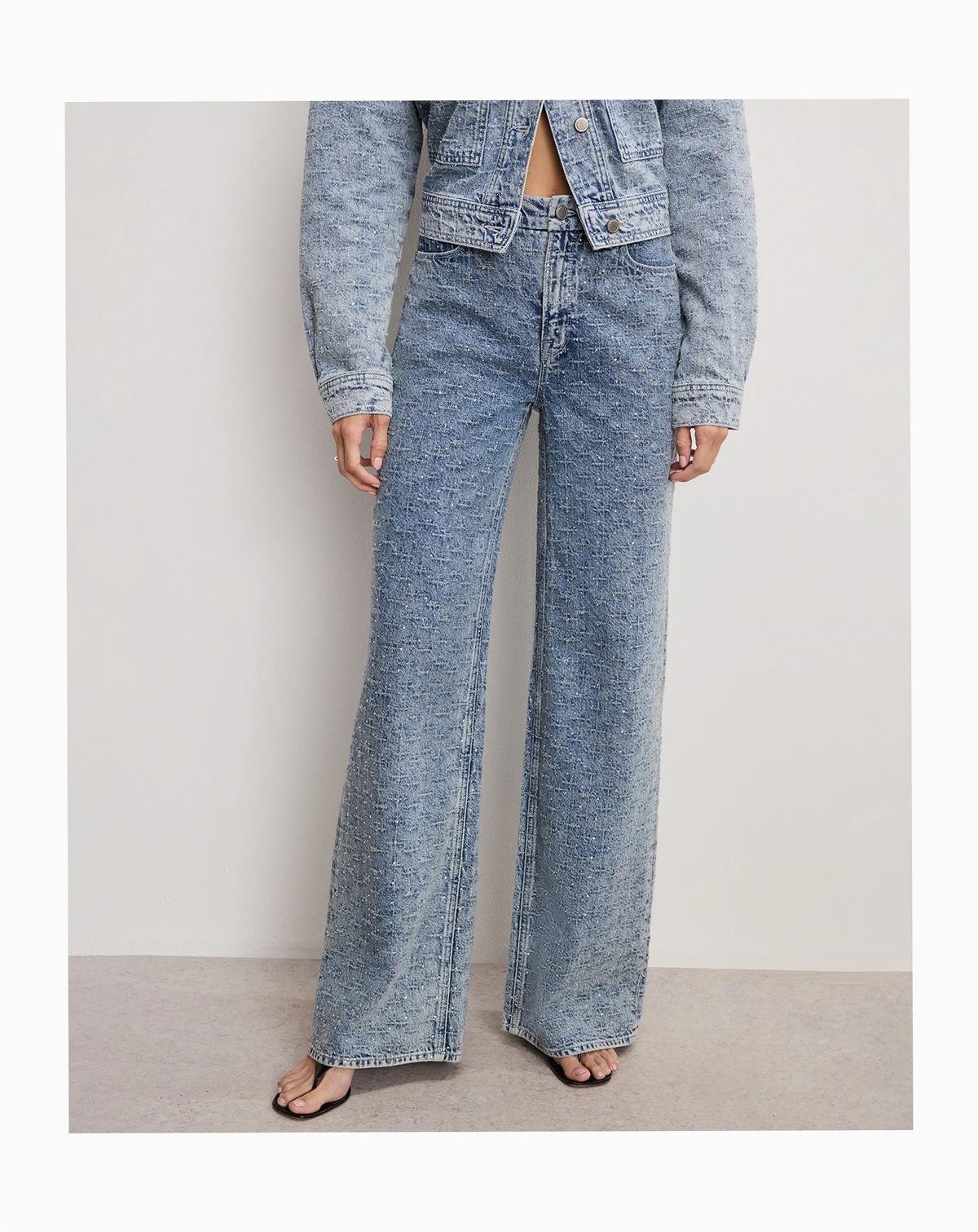 Women's Good Wide Leg Mid-Rise Denim Jeans, Regular and Plus Size