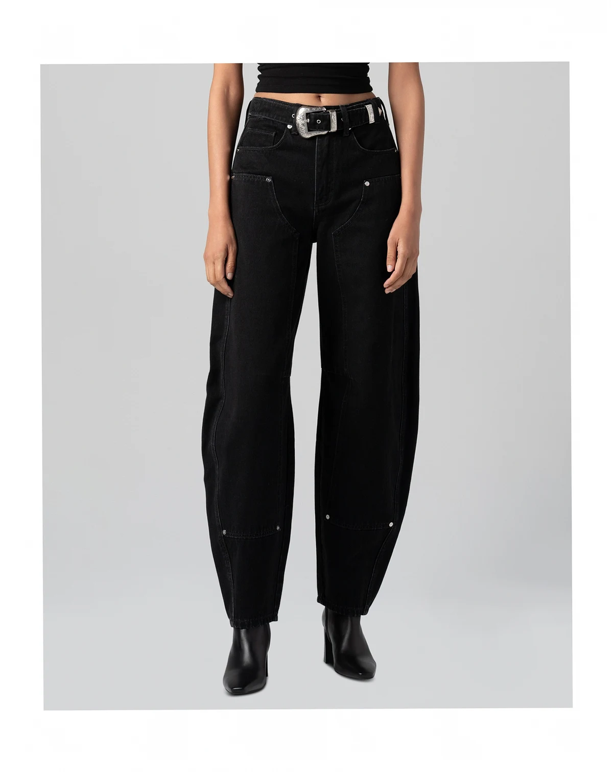 Women's Wild Card High-Rise Barrel Leg Cotton Jeans