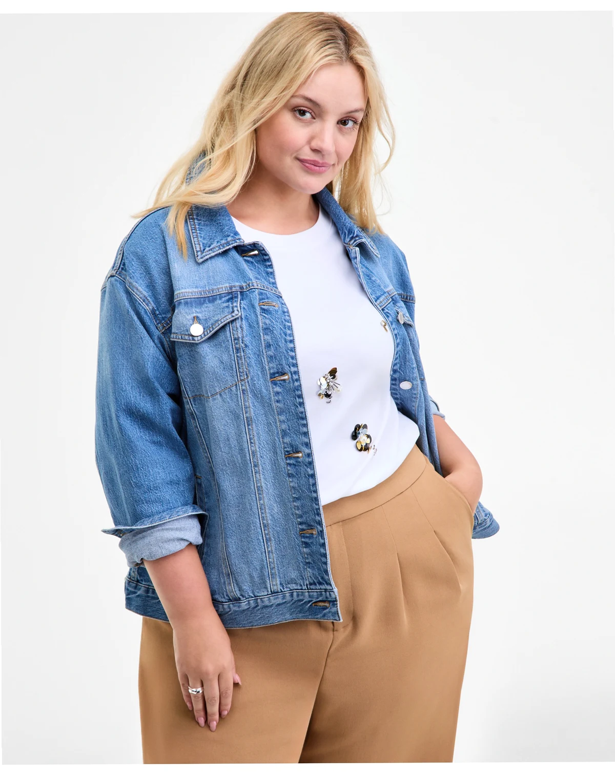 Women's Modern Denim Trucker Jacket, Macy's Exclusive