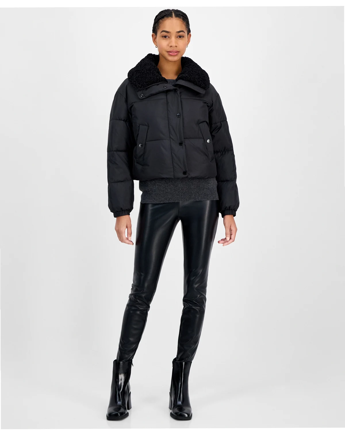 Women's Faux-Fur-Collar Puffer Coat